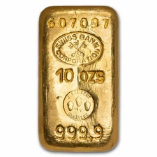 10 oz Gold Bar - Swiss Bank Corporation (J. Gambert/Three Acorns) 3967.97 per troy oz