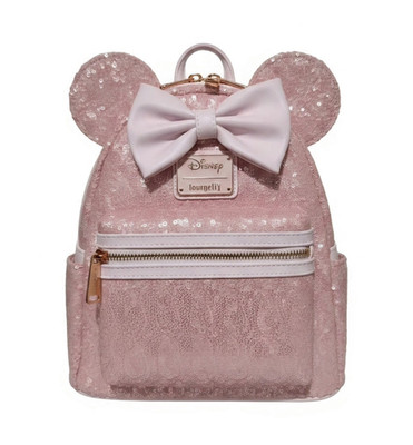NWT Loungefly Minnie Mouse Cotton Candy Sequins Mini Backpack