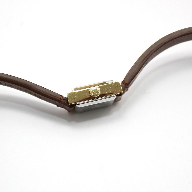 Gucci G Frame Gold Tone Rectangular Square Double… - image 10