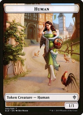 MTG HUMAN 1/1 TOKEN MTG - ELD THRONE OF ELDRAINE TOKEN 002 LP - CHEAP