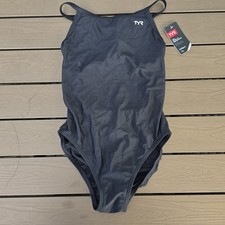 TYR Tyreeco Nylon Solid Black DiamondFit 1 Pc Swimsuit SZ 34 NEW
