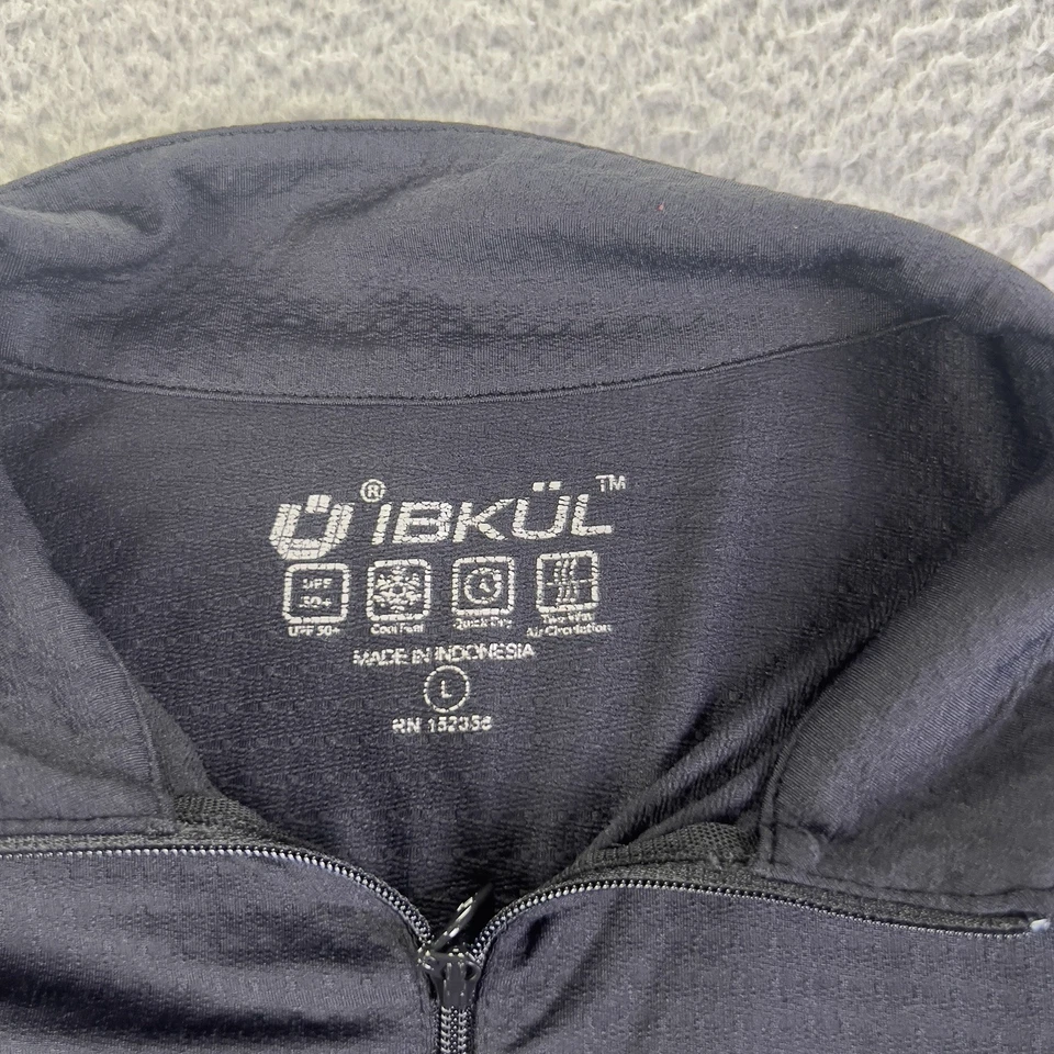 IBKUL Top Mujer L Negro 1/4 Cremallera Rendimiento Manga Larga Malla Pullover Activo Foto 3 de 4