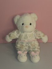 Vintage Carter  s White Teddy Bear Rattle Plush Lovey Stuffed Animal Toy