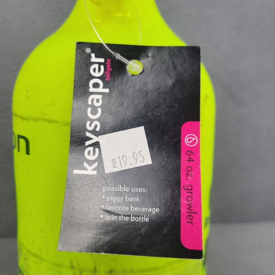 Jarra de fútbol americano Oregon Ducks Growler amarillo neón esmerilado NCAA 64 oz hecha en EE. UU. Foto 4 de 4