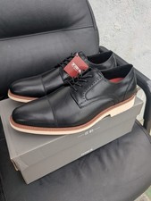 Stacy Adams Mens Shoes Sz 12 New In Box Leather Cap-Toe Derby with Tan Welt