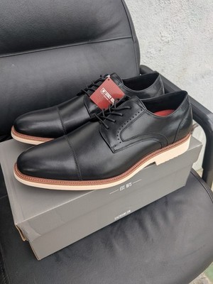 Stacy Adams Mens Shoes Sz 12 New In Box Leather Cap-Toe Derby with Tan Welt