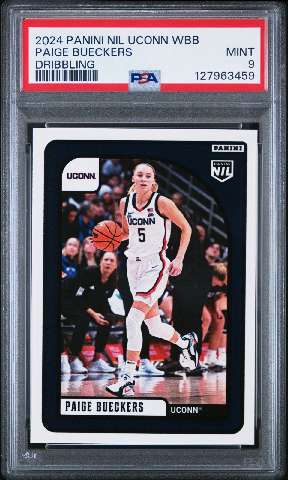 Paige Bueckers Dribbling PSA 9 2024-25 Panini University of Connecticut Rookie