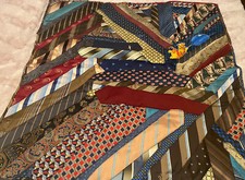homemade Multicolored neck tie Patchwork quilt throw