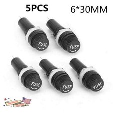 5 Pack 6x30mm AC Panel Mounted Fuse Holder Glass Fuse Tube Protector