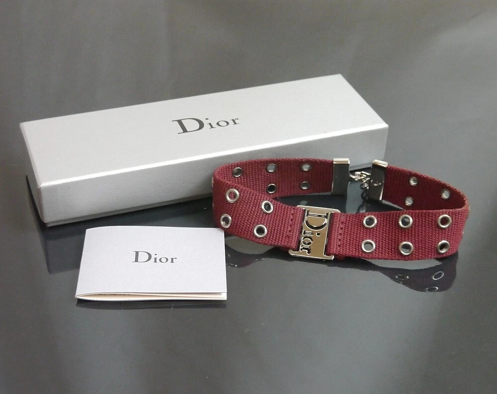 Authentique Christian Dior Collier Ceinture Collier Vintage Toile #6614