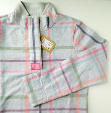 NWT Joules Saunton Grey windowpane Funnel Neck Sweatshirt - Size US 6