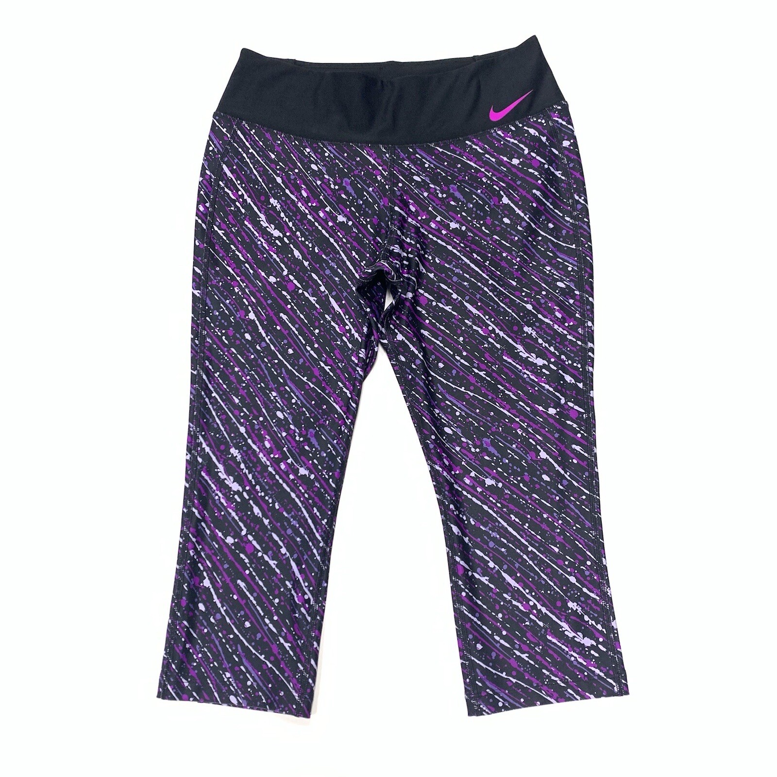 Medias de fitness Nike Capri Graphic Splatter para mujer en negro/multi en ta...