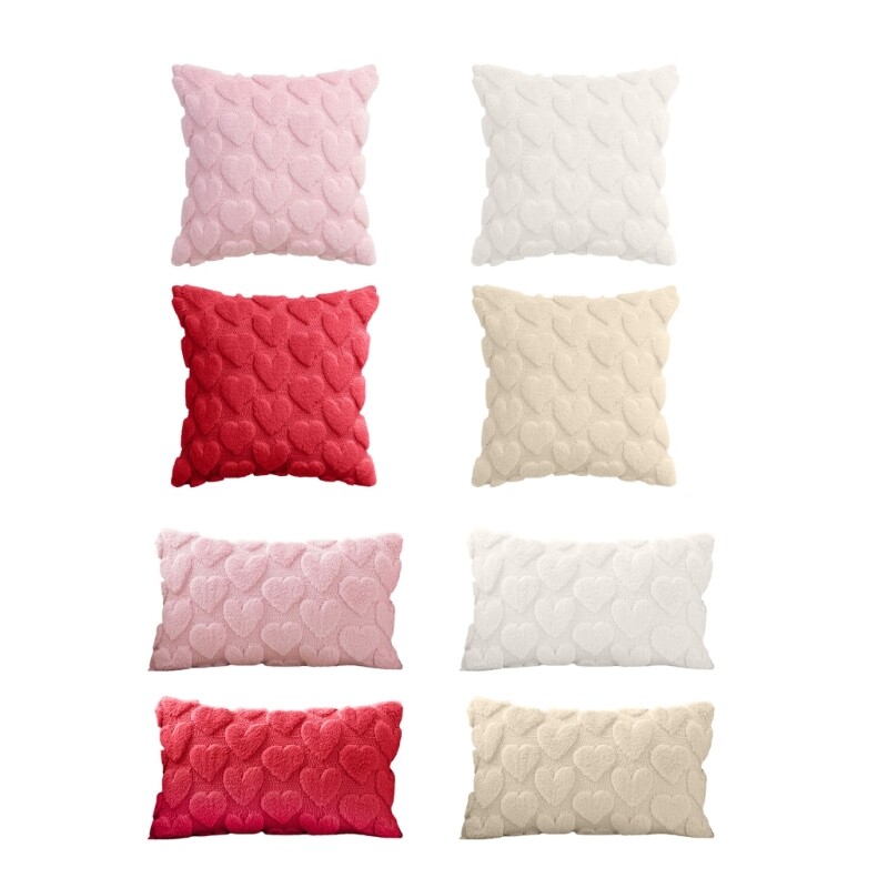 2Pieces Soft Pink Plush Pillow Covers for Romantic Home Decor  