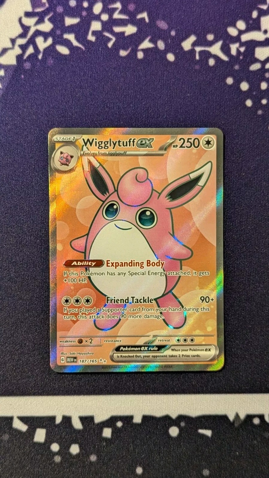 Wigglytuff ex 187/165 Sv: Scarlet & Violet 151 Holo Ultra Rare NM Pokemon Card
