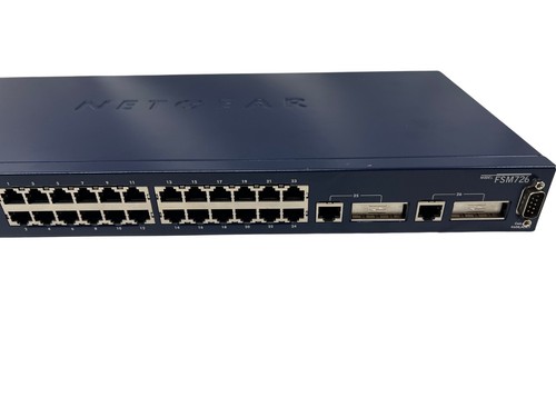 Netgear Ethernet ProSafe 24 Port 10/100 Mbps Managed Switch, 2 GBIC Ports FSM726 - Picture 3 of 5