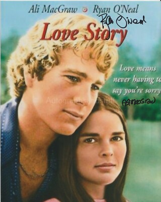 Ryan O'Neal & Ali McGraw HAND SIGNED 8x10 Foto, Autogramm, Love Story (B)