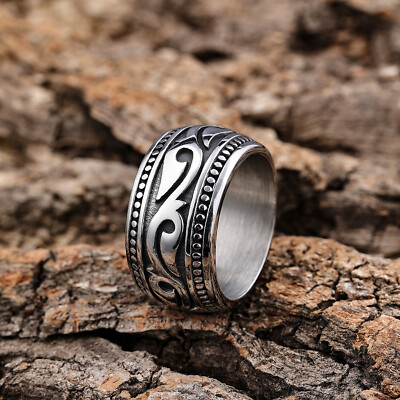 Tribal Ring Irish Celtic Love Infinity Knot Ring Band Stainless