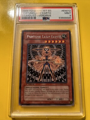 YuGiOh FORTUNE LADY EARTH #SOVR-EN012🔥PSA 9 MINT🔥1st EDITION