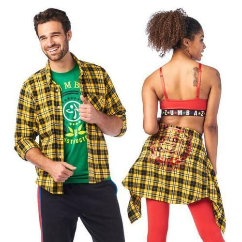 Zumba Crazy Happy Dominate Flannel Button Down Shirt RARE EliteZW Unisex M L XL image 6