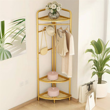 Extra Tall Corner Coat Rack with Shelves