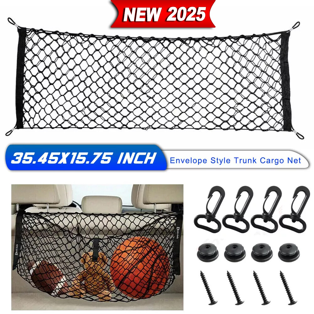 Rear Trunk Envelope Style Cargo Net for CHEVY SILVERADO GMC SIERRA 2013-2022 New