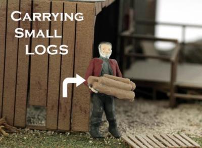 Logger Lugging LOGS HO Scale Working Figures Finished HO Scale Character
