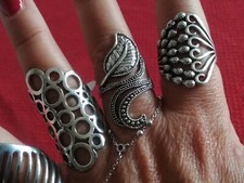 Lotto 17 Anelli Metallo Argentato oro Rosa Dorato Strass Vari Colori E Misure 