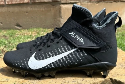 Nike Alpha Menace Pro 2 Mid Football Cleats Blk/White AQ3209  display picture 1