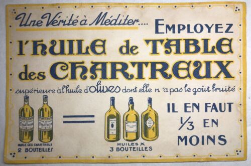 Ancien Buvard L'huile de Table Des Chartreux N19 - Photo 1 sur 2