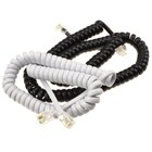 Telephone Handset Coiled Cord RJ10 4P4C Cable Lead Black/White 2m/3m/5m/6.4m