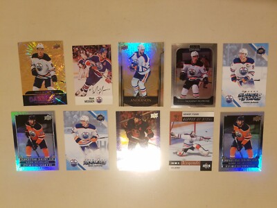 10 Cool Edmonton Oilers Cards W Inserts RC Vintage Foils McDavid Messier Fuhr VG