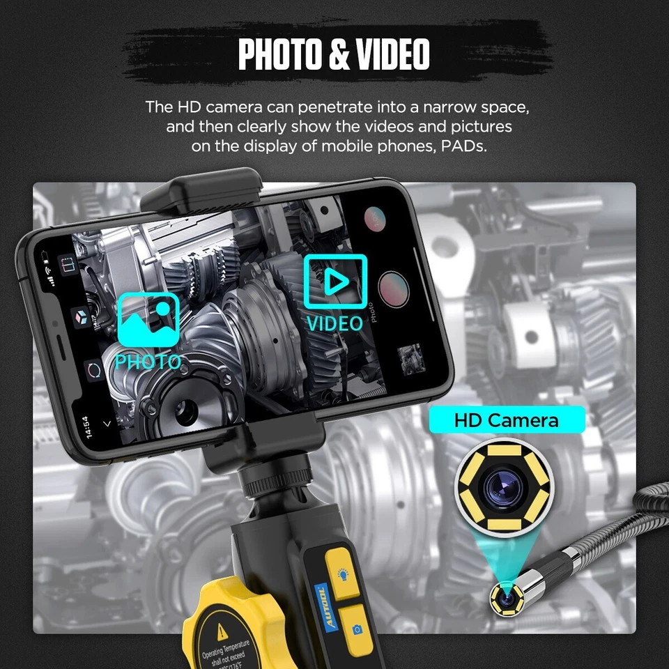 AUTOOL Industrial Endoscope Inspection Camera Borescope Camera Two-Way 210° IP67 - Image 3 of 4