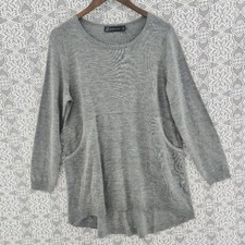 NWOT New York & Company pullover button detail high low long sweater dress L