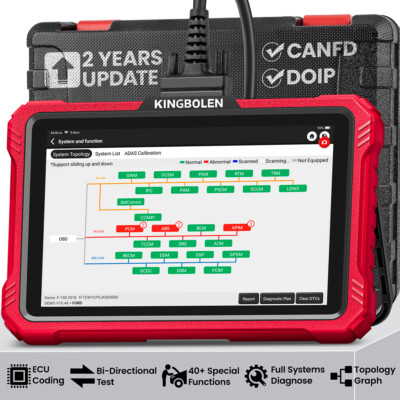 KINGBOLEN K10 ELITE Bi-Directional Obd2 Scanner Tool & ECU Coding Topology Map