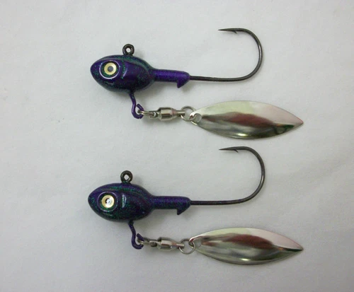 2 - 1/2 oz. - Underspin Jigs  Color: Junebug