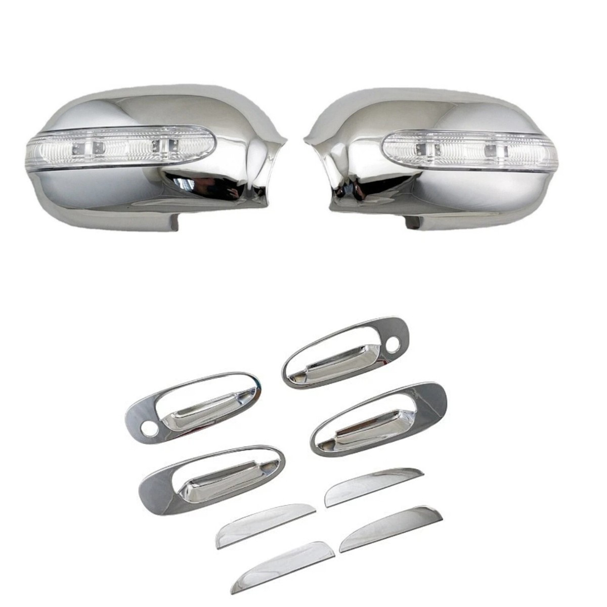 Chrome LED Mirror Door Handle Bowl Cover Trim For 96-00 Toyota