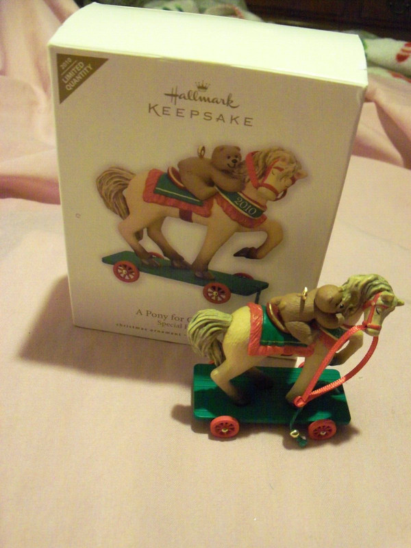 2010 HALLMARK KEEPSAKE ORNAMENT - A PONY FOR CHRISTMAS - BEAR RIDING ON WHEELS