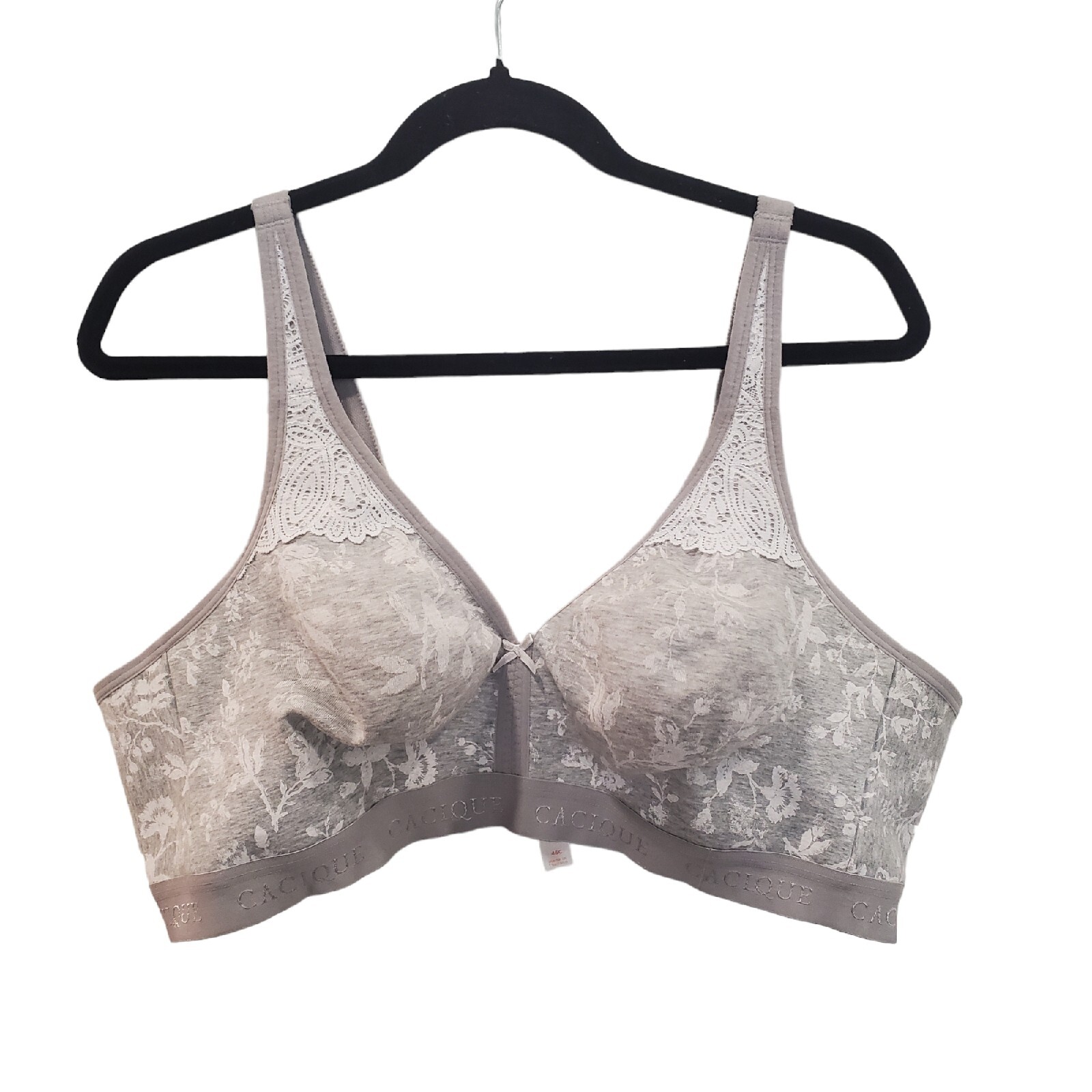 Cacique Cotton Unlined NoWire Bra full coverage flor… Gem