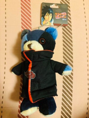 Naruto Exhibition Sasuke Bear Akatsuki Ver Mascot Plush Toy 5.7in