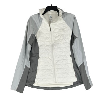 The North Face Jacket Womens Size M White Gray Full Zip Quilted