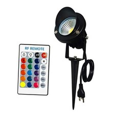 Color LED Outdoor Landscape Spotlight Remote 10W RGB Waterproof Spot Light for