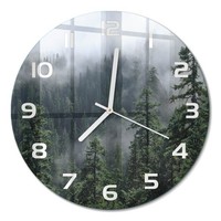 Runde Glas-Wanduhr Als Runde Wanduhr Aus Glas Waldnebel WeißE Zeiger Fi30 Cm