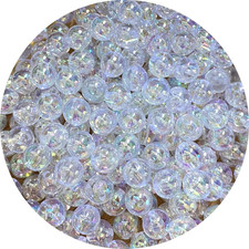 400Pcs 8Mm Acrylic round Bubble Beads AB Colorful Plastic Loose Spacer Beads for