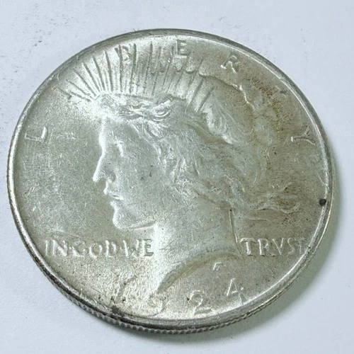 1924 Peace Silver Dollar $1 - 90% Silver - Circulated Coin #7742
