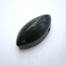 Schwarzer Turmalin Sch&ouml;rl Navette 30 mm Schmuckstein Anh&auml;nger gebohrt