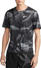 NWT Nike Dri-FIT Miler Short Sleeve Black Gray Camo Running Top T-Shirt LARGE