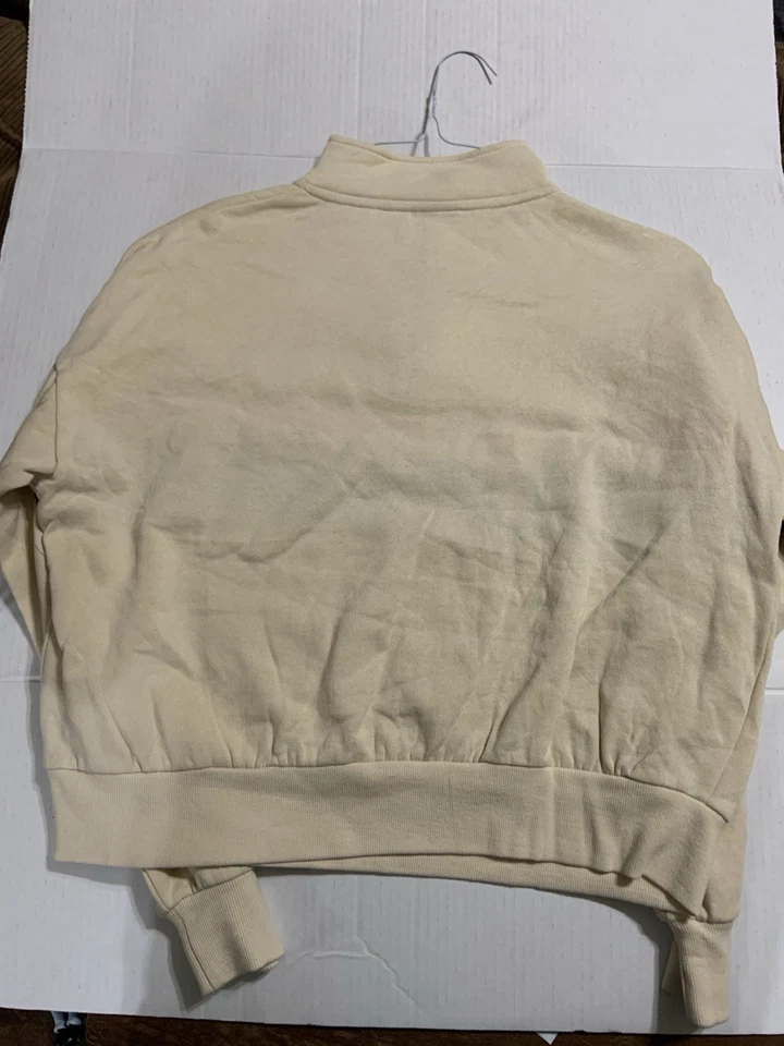 NCAA Women’s  Auburn Tigers 1/2 Zip Pullover Top Size Large Cream - Image 2 of 4