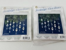 2 Nostalgic Christmas Beaded Crystal Pearl Angel Ornaments Makes 12