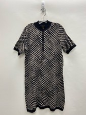 Calvin Klein Size L Black Tan Assorted Print Ladies Dress