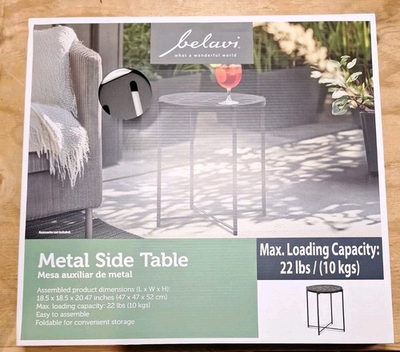#ad Belavi Outdoor Metal Side Table By Aldi $35.00